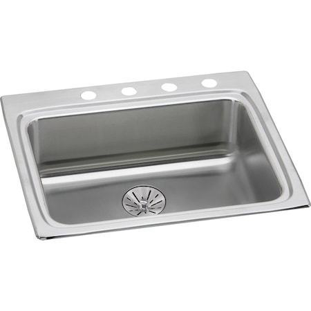 Elkay Classic SS 25"x22"x6-1/2", Sngl Bowl Drop-in ADA Sink w/Perfect Drain LRAD252265PD4
